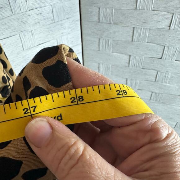 Chico’s Animal print blouse turtleneck gathered sides 3/4 sleeve - Picture 11 of 14